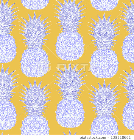 seamless pattern with pineapples seamless pattern with pineapples 138318661