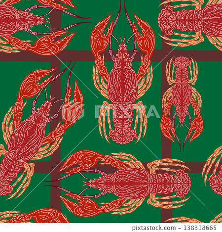 seamless pattern with seafood seamless pattern with seafood 138318665
