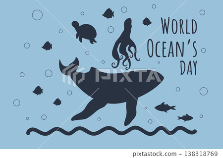 World oceans day vector illustration World oceans day vector illustration 138318769