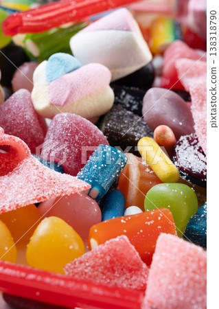 Colorful assortment of candies 138318790