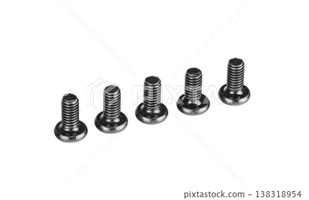 hex socket head screw in black color on isolated white background 138318954