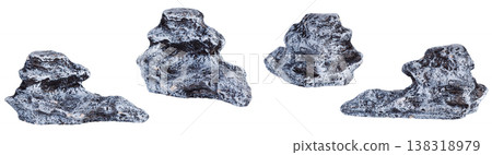 Set decorative stone on isolated white background Set decorative stone on isolated white background 138318979