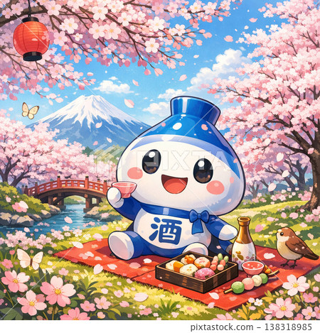 Choshi's Cherry Blossom Viewing (A Fairy of Sake and a Scene of Spring in Japan) 138318985