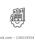 Urban development icon, simple flat style, illustration, logo sign symbol pictogram template 138319354