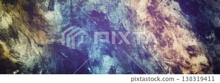 Abstract Dark Grunge Paint Texture. Rough Blue and Gold Brushstrokes Background Abstract Dark Grunge Paint Texture. Rough Blue and Gold Brushstrokes Background 138319411
