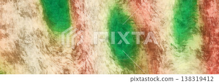 Abstract Wavy Oil Painting Background. Green, Brown and Beige Earthy Brushstrokes Texture. 138319412