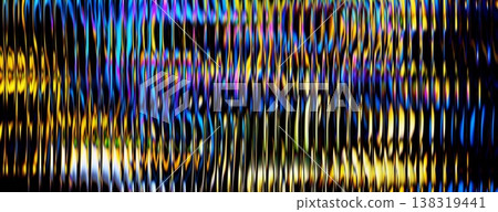 Abstract Colorful Iridescent Vertical Light Streaks on Black Background 138319441