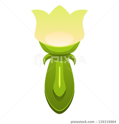 Wall lamp with lampshade flower shape flat vector icon, chandelier with light bulb, blossom plant floral lantern Wall lamp with lampshade flower shape flat vector icon, chandelier with light bulb, blossom plant floral lantern 138319864