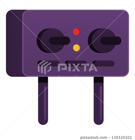 Purple remote control with two joysticks and indicator lights. 138320102