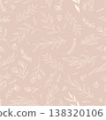 Elegant Floral Line Art Graceful Pattern 138320106