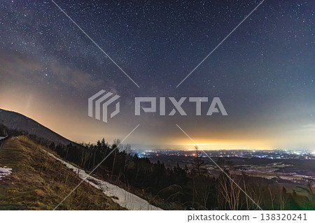The night view of Tokachi and the Milky Way: A starry sky view from Ogihara Observatory. 138320241