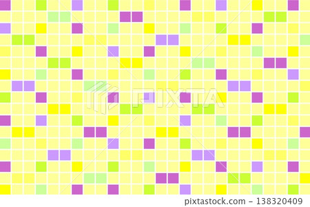 幾何圖案，正方形，黃色，綠色，紫色 138320409