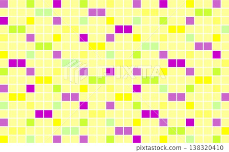 幾何圖案，正方形，黃色，綠色，紫色 138320410