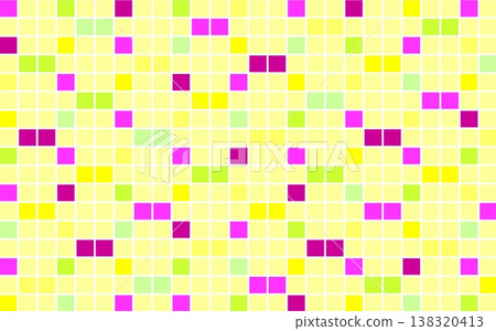 Geometric pattern, square, yellow, green, pink 138320413