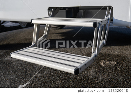 Foldable metal step ladder for camper van entrance portable stairs for RV access outdoor travel equipment Foldable metal step ladder for camper van entrance portable stairs for RV access outdoor travel equipment 138320648