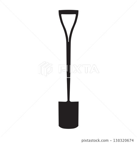 Spade for digging, black shadow Spade for digging, black shadow 138320674