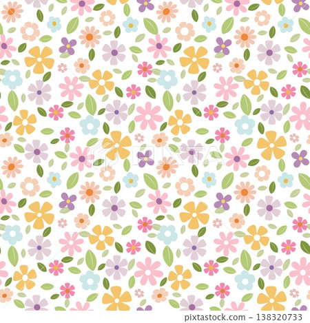 Flowers seamless background  138320733