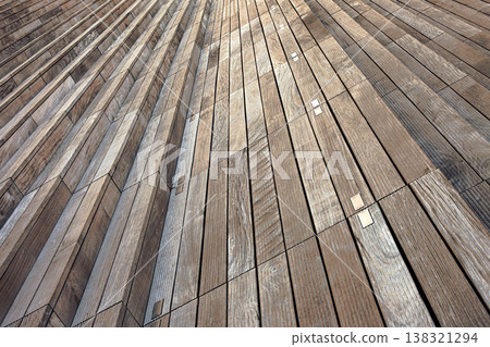 Close-up of wooden stairs on a Parisian square Close-up of wooden stairs on a Parisian square 138321294