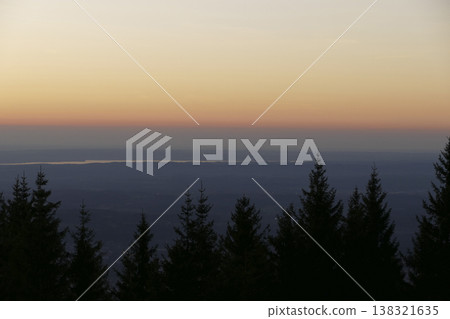 Sunset at Rechelberg mountain in wintertime, Bavaria, Germany Sunset at Rechelberg mountain in wintertime, Bavaria, Germany 138321635