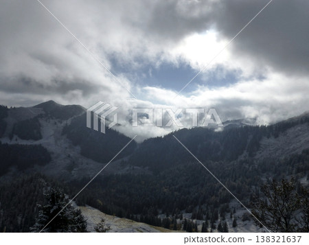 Mountain hiking to Bodenschneid mountain in springtime, Bavaria, Germany Mountain hiking to Bodenschneid mountain in springtime, Bavaria, Germany 138321637