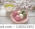 Three-colored dango (Japanese sweets), dango, hanami dango (cherry blossom viewing dango) 138321952