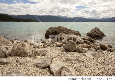 View to Walchensee lake, Bavaria, Germany in summertime View to Walchensee lake, Bavaria, Germany in summertime 138322156
