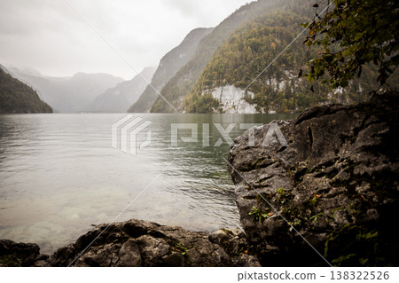 Lake Konigssee in autumn, Bavaria, Germany Lake Konigssee in autumn, Bavaria, Germany 138322526