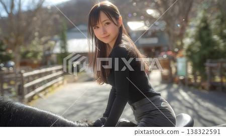 騎馬的婦女 138322591