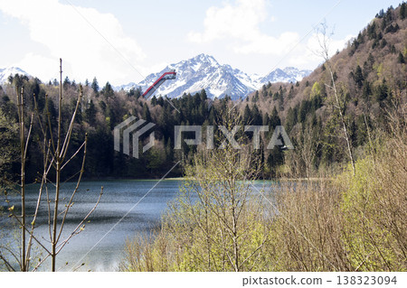 Ski flying hill at Lake Freibergsee in Bavaria, Germany Ski flying hill at Lake Freibergsee in Bavaria, Germany 138323094