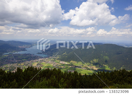 View from Wallberg mountain to lake Tegernsee, Bavaria, Germany View from Wallberg mountain to lake Tegernsee, Bavaria, Germany 138323096