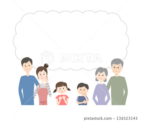 Anxious three-generation family 138323143
