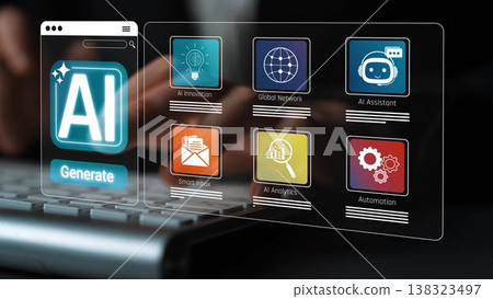 This image showcases a modern digital interface featuring various AI applications designed for innovation, automation, and user interaction in technology and business environments. Sigmoid This image showcases a modern digital interface featuring various AI applications designed for innovation, automation, and user interaction in technology and business environments. Sigmoid 138323497