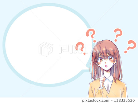 A female student with a question lip-syncs and a speech bubble appears. A female student with a question lip-syncs and a speech bubble appears. 138323520