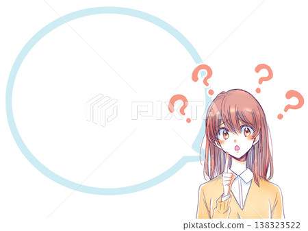 A female student with a question lip-syncs and a speech bubble appears. A female student with a question lip-syncs and a speech bubble appears. 138323522