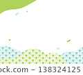 Japanese-style background material/frame with a wave pattern (like washi paper). 138324125
