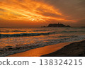 The sunset over the sea and Enoshima Island 138324215