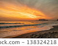 The sunset over the sea and Enoshima Island 138324218