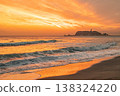 The sunset over the sea and Enoshima Island 138324220