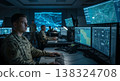 Military Personnel Monitor Advanced Data and Strategic Operations 138324708