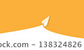 Paper plane flying on orange background 138324826