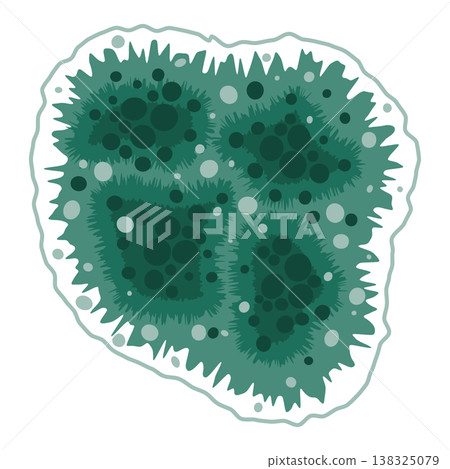 Green mold fungus growth illustration Green mold fungus growth illustration 138325079