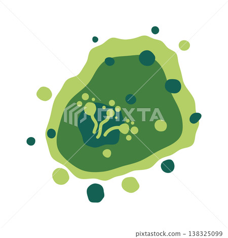 Microscopic mold colony in a damp indoor environment shows green and black fungus growth. Vector illustration. Microscopic mold colony in a damp indoor environment shows green and black fungus growth. Vector illustration. 138325099