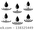 Drops set icons, droplets with splash and dribble 138325449