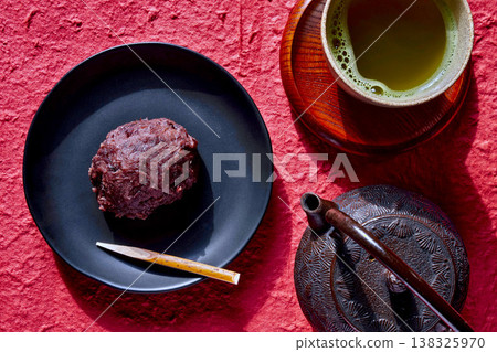 Ohagi (botamochi) on a plate Ohagi (botamochi) on a plate 138325970