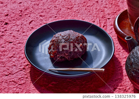 Ohagi (botamochi) on a plate Ohagi (botamochi) on a plate 138325976