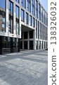 Modern building architecture in Prague with clear blue sky and bright light 138326032