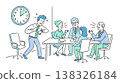 A salaryman looks at his watch in anxiety as the meeting drags on. 138326184