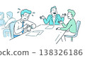A salaryman looks at his watch in anxiety as the meeting drags on. 138326186