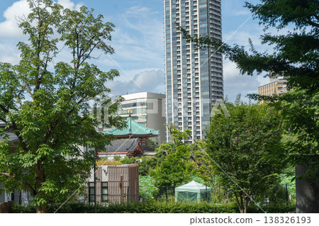 Shinobazu Pond, surrounded by city buildings Shinobazu Pond, surrounded by city buildings 138326193