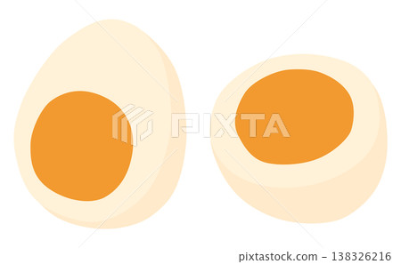 Vector illustration of a cross-section of a fully boiled egg. Vector illustration of a cross-section of a fully boiled egg. 138326216